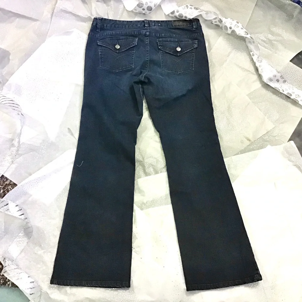 CALVIN KLEIN Leanboot Dark Wash Jeans - Size 12 - Picture 5 of 7